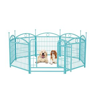 Recinto per Cani in Metallo Resistente da 24 Pollici, 8 Pannelli, per Interni/Esterni, con Porta, Recinzione per Cuccioli e Cancello per Animali Domestici - Product Image 1