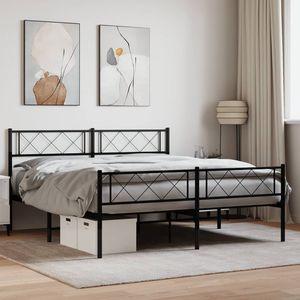 Cadre de lit double en acier noir thermolaqué – Lits métalliques - Product Image 1