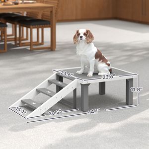 Tavola di Addestramento per Cani in Legno Personalizzabile con Scala per Uso Interno/Esterno Grigia - Product Image 3