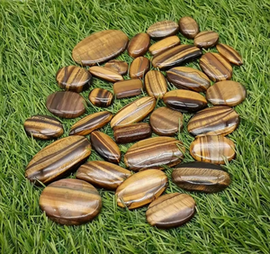 Lot en gros de cabochons œil de tigre 100 % haute qualité, polis et vendus au poids, avec différentes formes et tailles pour la fabrication de bijoux - Product Image 3
