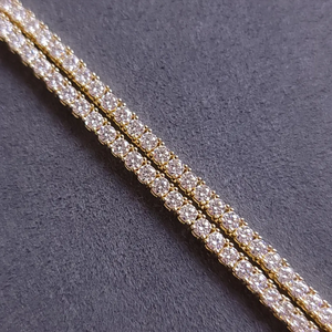 18K Gold Plated Cubic Zirconia <b>Snake</b> Chain Necklace Round Brilliant Cut Prong Setting Fashionable Party Jewelry Unisex - Product Image 2