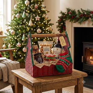 Christmas Tree Wicker Gift <b>Basket</b> - Product Image 2