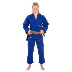 Uniforme de Judo y Karate Azul, Dobok de Artes Marciales, Top y Pantalones Personalizados para Lucha, Ropa de Entrenamiento para Mujeres Adultas, Poliéster/Algodón 160g - Product Image 3