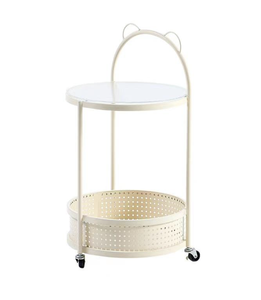 Luxury Gold Metal Modern Waterproof Non-Folding Bar <b>Cart</b> Rolling Drink Trolley 4-Wheel Serving <b>Cart</b> Storage Shelves for Home - Product Image 1
