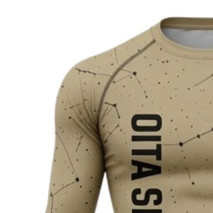 Camiseta de Compresión de Manga Larga Color Caqui con Estampado de Constelaciones, para Entrenamiento Atlético, Gimnasio, Ejercicio, Sublimada, de Secado Rápido, Ropa Deportiva - Product Image 3
