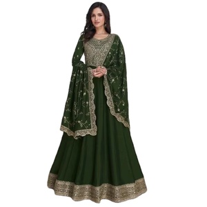 ชุดเดรสผ้าไหม Anarkali Kurti แฟชั่นสุดพิเศษสำหรับงานปาร์ตี้ - Product Image 1