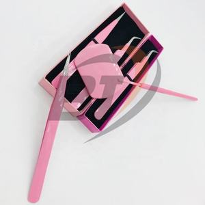 Pince à épiler d'extension de cils en acier inoxydable rose personnalisée professionnelle forte adhérence Logo personnalisé pointe pointue durable personnalisée - Product Image 3