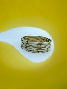 Trendy Resin and Brass Chudi Set | Cream <b>Gold</b> Plated Stylish <b>Bangles</b> for Women | Wholesale Jewelry Manufacturer India - Product Image 3