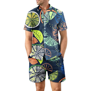 New Latest Oem Custom Print New Hawaiian Beach Wear Men's Wholesale Shirts Shorts Set 2pcs Set Shirt And Shorts For Men - Product Image 1
