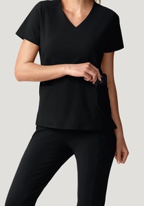 Women's Medical <b>Scrub</b> Set V-Neck Stretch Woven Polyester/Cotton <b>Uniform</b> <b>Scrub</b> Tops Needle Detection Seamless Fusing Hospital - Product Image 6