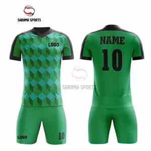 Camiseta de Entrenamiento de Fútbol de Manga Corta de Poliéster Ecológico OEM, Corte Automatizado para Uniforme de Fútbol, 100% Poliéster - Product Image 1