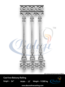 Barandilla Metálica Decorativa de Diseño Europeo, Barandal Ornamental con Acabado Resistente al Óxido para Balcón y Jardín Exterior - Product Image 5