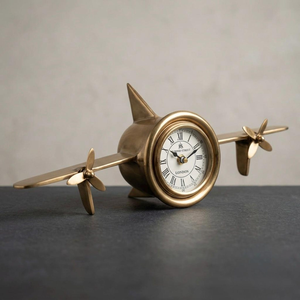 Horloge à hélice d'avion en laiton, décoration de bureau aviation, style antique, horloge décorative de table pour la maison, le bureau et le salon - Product Image 6