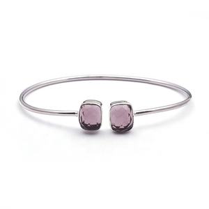 สร้อยข้อมืออัญมณีสีทองสุดหรูสร้อยข้อมือกำไลข้อมือทำมือทรงสี่เหลี่ยมสีเงินสำหรับวันเกิด - Product Image 4