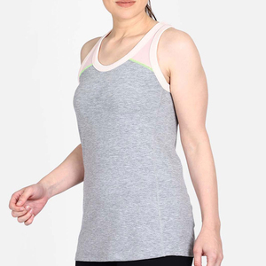 Private Label Breathable Women's Short Tank <b>Top</b> with Front Logo Customizable 100% Cotton Gym Wear for Adults - Product Image 3