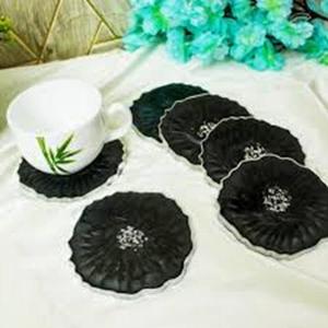 Posavasos Redondos Clásicos Multicolores con Hojuelas Doradas y Resina Ecológica de 8mm de Grosor para Tazas de Café y Té - Product Image 1