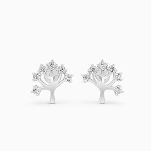 Boucles d'oreilles en forme d'arbre avec diamants cultivés en laboratoire de 0,253 ct en or jaune, blanc et rose 9 carats - Product Image 2