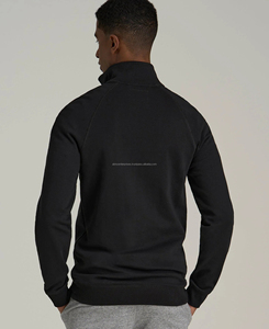 <b>Men's</b> Premium Quality Winter Slim <b>Half</b> <b>Zip</b>-Up <b>Sweatshirt</b> 100% Cotton Breathable Solid Pattern Embroidered Digital Printing XL - Product Image 2