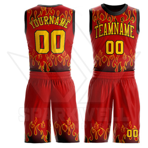 Conjunto de Camiseta de Baloncesto Personalizada con Llama Roja, Unisex, Sin Mangas, Sublimada, de Malla de Poliéster, Nombre del Equipo 00, Ajuste Atlético para Todas las Temporadas - Product Image 6