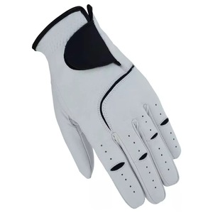 Gants de golf en cuir véritable unisexes blancs antidérapants à enfiler pour les mains - Product Image 4