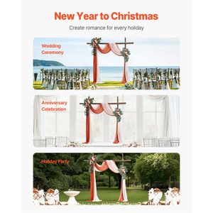 Kit di Fiori Artificiali per Arco Nuziale Arancione, Composizione Floreale Quadrata, Confezione da 4 Pezzi Inclusi 2 Drappeggi e 2 Decorazioni Sagomate - Product Image 6