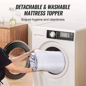 <b>Queen</b> Size 3 Thickness Ergonomically Designed Memory Foam <b>Mattress</b> Topper Fiber Fill Detachable Washable Casing Comfortable - Product Image 5