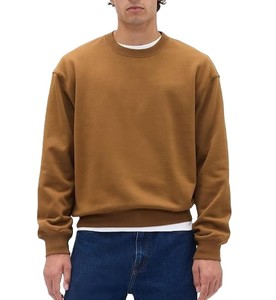 <b>Men's</b> <b>Brown</b> Crew Neck Sweatshirt 100% Cotton French Terry Pullover Casual Regular Fit Winter/Autumn Wear - Product Image 1