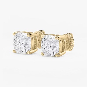 Pendientes de Oro Sólido de 10K de Alta Calidad, con Diamantes Cultivados en Laboratorio, Corte Cojín, Certificados por IGI, para Mujer, Ideales para Bodas, Aniversarios y Fiestas - Product Image 6