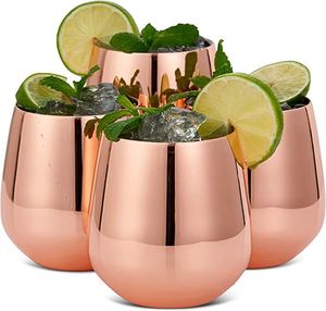 Copper <b>glasses</b> long lasting finish metal tumblers for <b>water</b> juice cocktail use durable reusable kitchen dining bar drinkware - Product Image 6