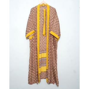 Luxury Silk Kimono Robe Loungewear Gift Boho Festival Wear Daily Wear Sexy Handmade Vintage Sari 3/4 Sleeve Beach Coverup - Product Image 3