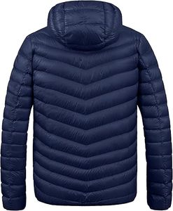 Men's Lightweight <b>Packable</b> Puffer <b>Jacket</b> with Hood Suitable for Travel Hiking Camping and Everyday Casual Wear - Product Image 5