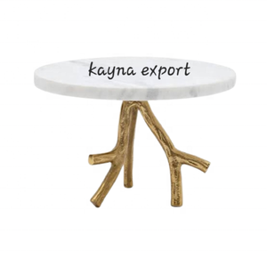 Nouvellement design de luxe dessus en marbre avec support en or décoratif mariage et hôtels décoration tasse gâteau stand disponible à bon prix - Product Image 1