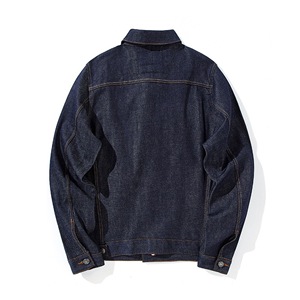 Chaqueta de Trabajo Original de Mezclilla Roja para Hombre, Estilo Casual Americano Vintage con Toque Japonés, Abrigo Azul Oscuro para Hombre - Product Image 1