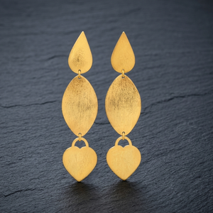 Oferta Especial: Pendientes Hechos a Mano con Baño de Oro Genuino de 24k, Diseño Étnico en Latón para Uso Festivo y de Boda, Fabricante de Joyería al por Mayor - Product Image 1