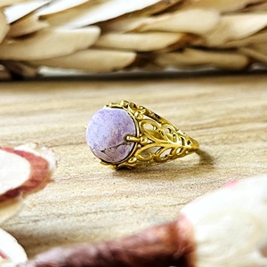 High Demand Turquoise <b>Rings</b> <b>Boho</b> Brass <b>Ring</b> For Women 18k Gold Plated Filigree Vintage Design Ethnic <b>Ring</b> For Wholesale/OEM/ODM - Product Image 3