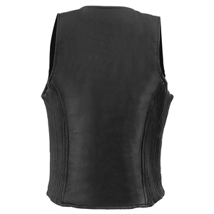 Chaleco de Motociclista de Cuero Vacuno para Mujer, Fabricado con Cuero de Primera Calidad, Chaleco de Motociclista Clásico de Cuero Vacuno para Mujer - Product Image 5
