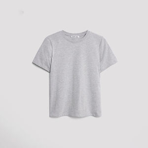 เสื้อยืดแขนสั้นคอวีลายทางสำหรับผู้หญิงขายดีที่สุด เป็นมิตรกับสิ่งแวดล้อม ผ้าเจอร์ซีย์นุ่ม ระบายอากาศได้ดี รับสกรีนโลโก้ ขายส่ง - Product Image 5