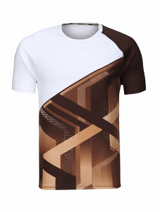 Camiseta de Manga Corta con Cuello Redondo para Hombre, Estilo Urbano, 100% Algodón, Transpirable, de Secado Rápido, con Estampado por Sublimación en la Parte Delantera - Product Image 3