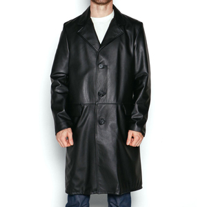 Solid Trader Top Quality Premium Quality Elegant Style Clean Cuts Beautiful Texture Warm Winter Wear Mens <b>Long</b> <b>Leather</b> <b>Jacket</b> - Product Image 1