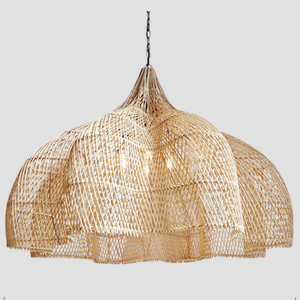 Luces colgantes de mimbre tejidas a mano elegantes estéticas más vendidas chino ecológico sala de estar dormitorio rústico ratán costero - Product Image 3