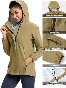 Chaqueta cortavientos impermeable con capucha, informal, estilo urbano, con bloques de color, plegable, para viaje. - Product Image 2