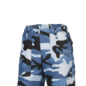 Pantalones Cargo de Camuflaje Azul para Hombre, Cintura Alta, Corte Regular, Transpirables, de Poliéster y Algodón, Ropa Casual de Verano - Product Image 3