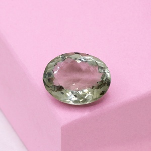 Wholesale Natural Green <b>Amethyst</b> 14.5 Ct 19x14mm Oval Faceted Loose Gemstone Memoria Jewels - Product Image 2