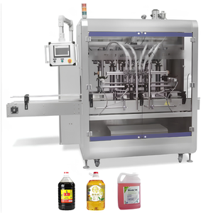 Machine de remplissage automatique à pompe à piston pour sauces BBQ et crèmes, 6 buses pour bouteilles de liquides, applications boissons et produits chimiques - Product Image 1