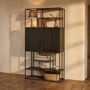 ชั้นวางของโลหะ Audro เป็นมิตรกับสิ่งแวดล้อม ทนทาน โครงเหล็กอุตสาหกรรม ตู้หนังสือหลายชั้น ชั้นวางโชว์สำหรับบ้านและสำนักงาน - Product Image 2