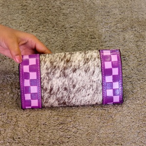 Venus Leather Were Designer Luxury Hand Tooled Carving Cowhide Wristlet Clutch <b>Wallet</b> <b>RFID</b> Protection Large Capacity Button - Product Image 3