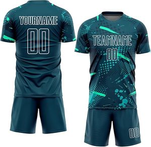 Uniformes de Entrenamiento de Fútbol Personalizados para Hombre, 100% Poliéster, Manga Corta, Servicio OEM, Logotipo Personalizado, Jersey de Fútbol Estampado al por Mayor - Product Image 5