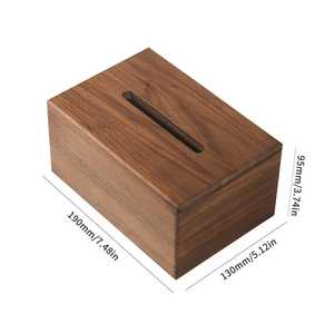 Boîte à mouchoirs décorative en bois, design classique, faite à la main, étanche et durable, avec couvercle et support à ressort, par Ali Fashion Art - Product Image 4