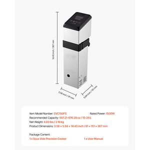 Circolatore a Immersione Smart Sous Vide da 1500W per Cottura di Precisione con Display Digitale a LED e Regolazione a Vite - Product Image 5
