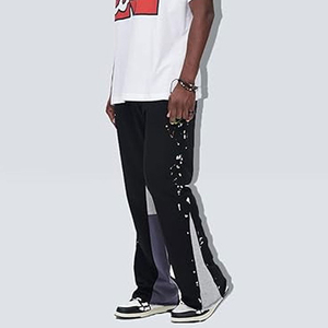 Anti Shrink Lightweight Breathable Quick Dry Fleece Fabric Men's Sports Training Flare Pants Street Fashion Drawstring Waist - Product Image 4